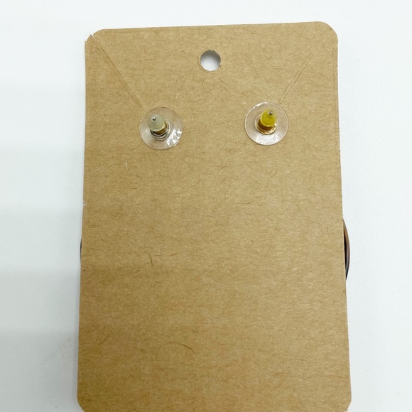 Gold Tortoise Circle Statement Boutique Earrings - Picture 2 of 2